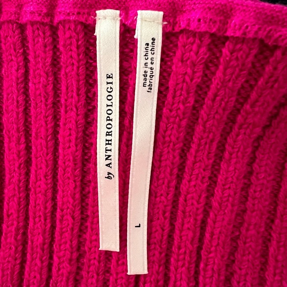 NWT Anthropologie Pink Turtleneck Sweater Dress Size Large - Picture 7 of 9